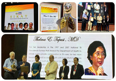 Dr. Tupasi a recipient of SIKAT Award Photo
